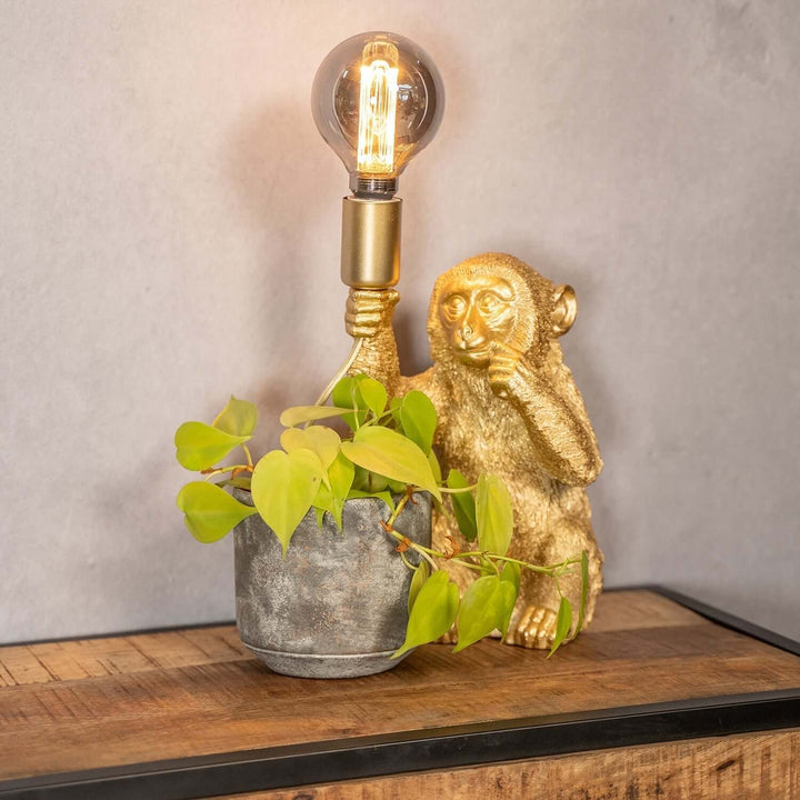 Goldene Affen Tischlampe - Luxuriöses Design