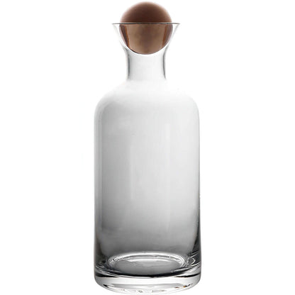 Élégante carafe en verre avec couvercle en bois