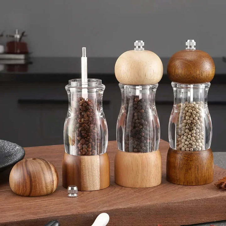 Manuelles Salz- und Pfeffermühlen-Set aus Holz