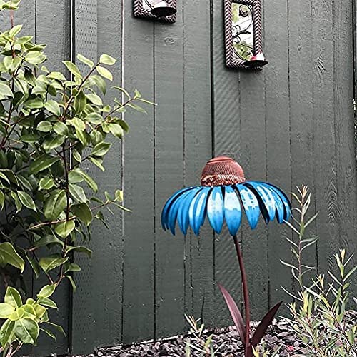 Décoration de jardin suspendue en métal en forme de fleur pour nichoir
