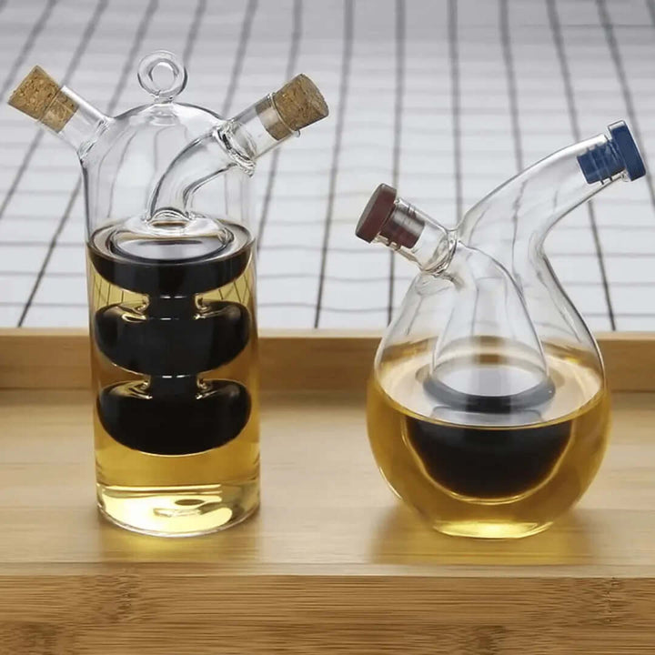Doppelter Öl- & Essigspender aus Glas