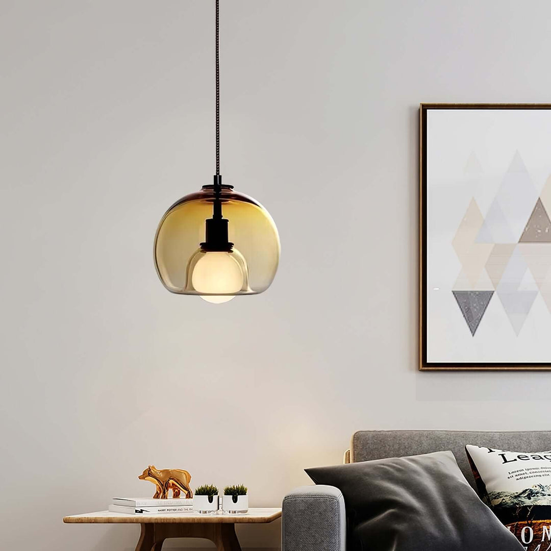Moderne Pendelleuchte - Metall & Glas