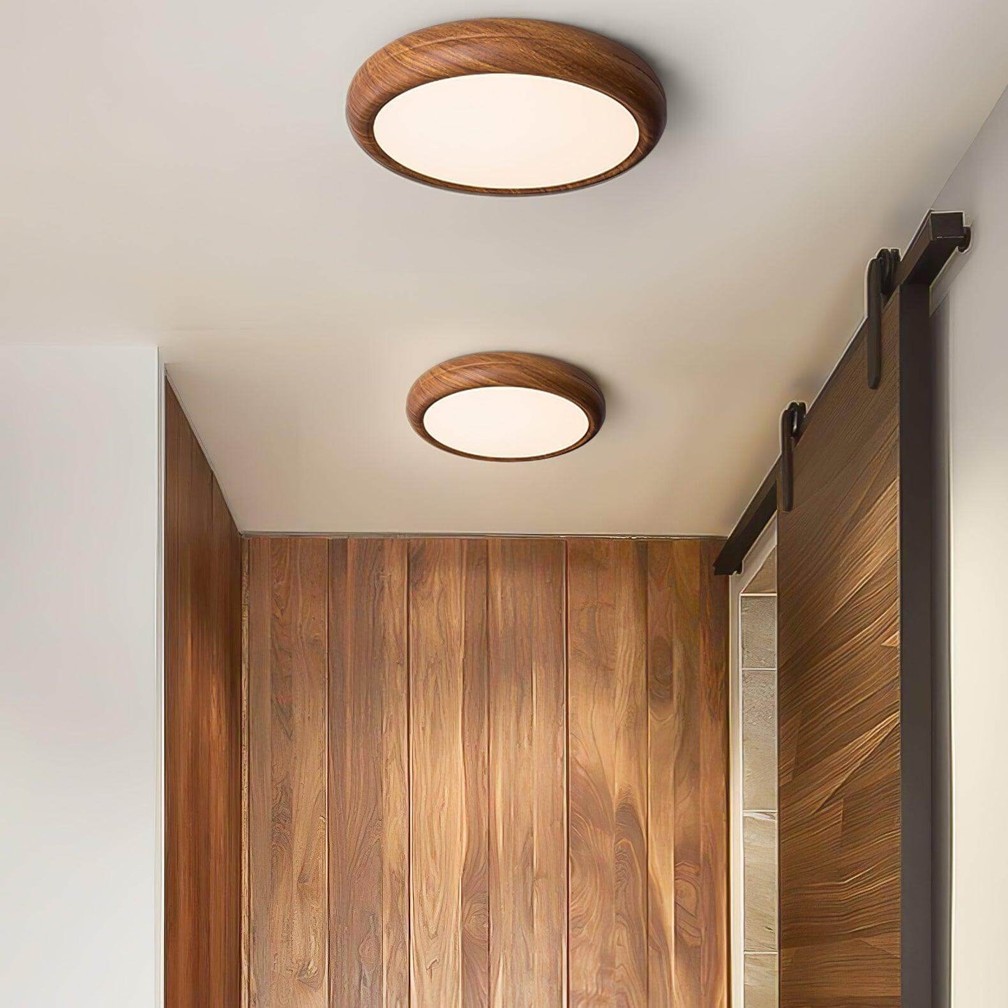 LED Deckenleuchte Holzoptik Modern Rund