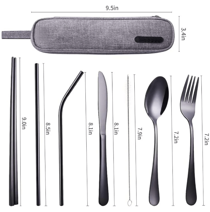 Ensemble de couverts compacts en acier inoxydable - Durable et élégant