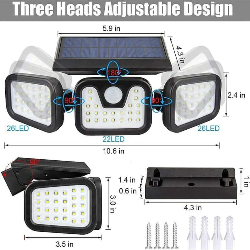Solar-Wandleuchte Außen 74 LEDs