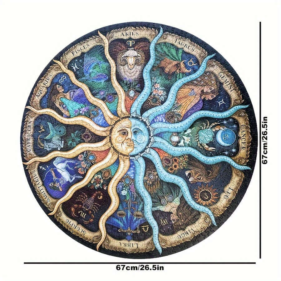 1000-teiliges Rundpuzzle - Sternzeichen-Motiv