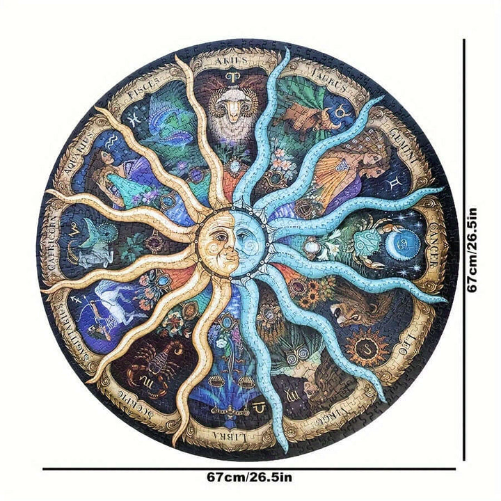 1000-teiliges Rundpuzzle - Sternzeichen-Motiv