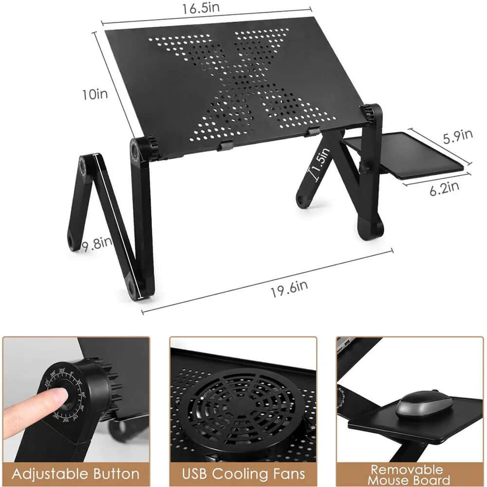 Support ergonomique pour ordinateur portable à 360° - réglable en hauteur