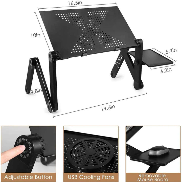 Support ergonomique pour ordinateur portable à 360° - réglable en hauteur