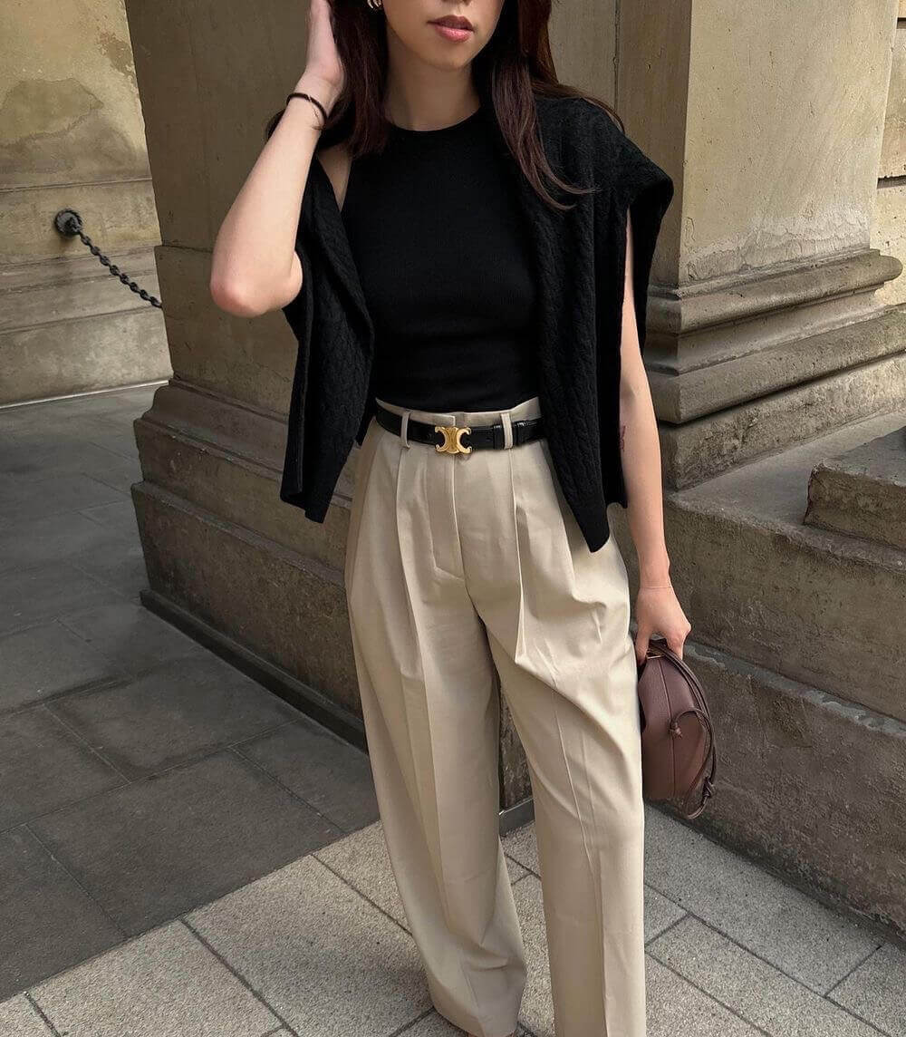 Ceinture en cuir vegan look vintage