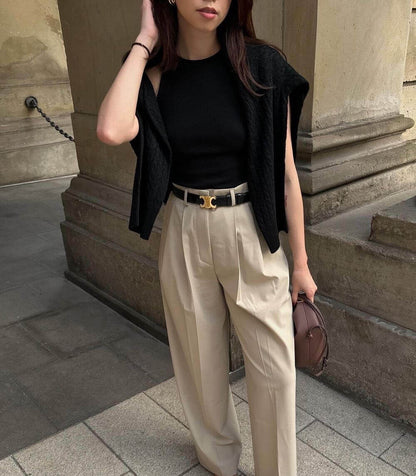 Ceinture en cuir vegan look vintage