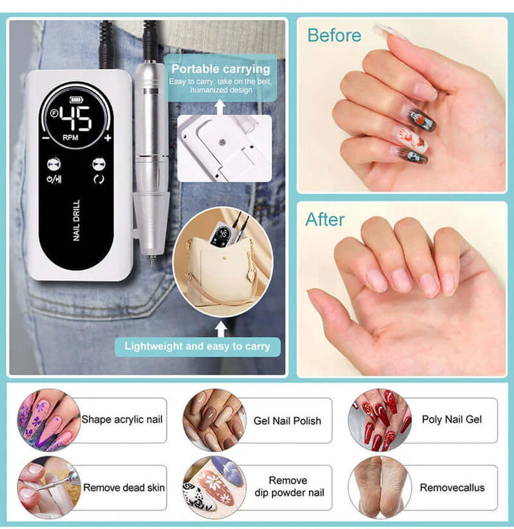 Tragbares Maniküre-Set mit Elektro-Nagelfeile