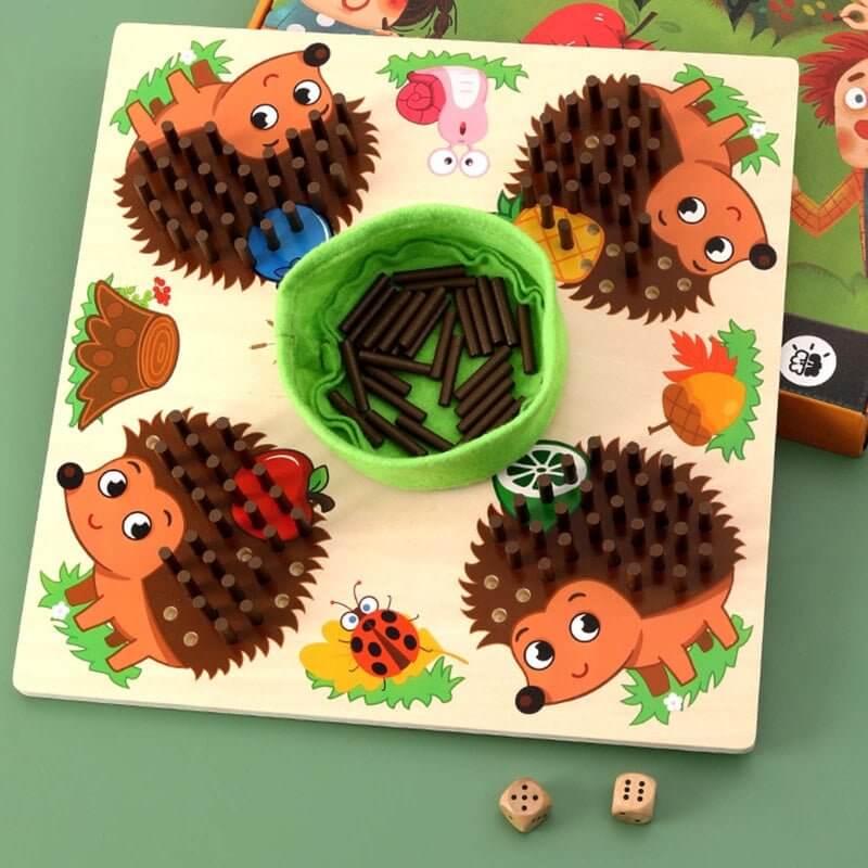 Montessori Holz-Rechenspiel Igel - Zähl- & Lernspaß