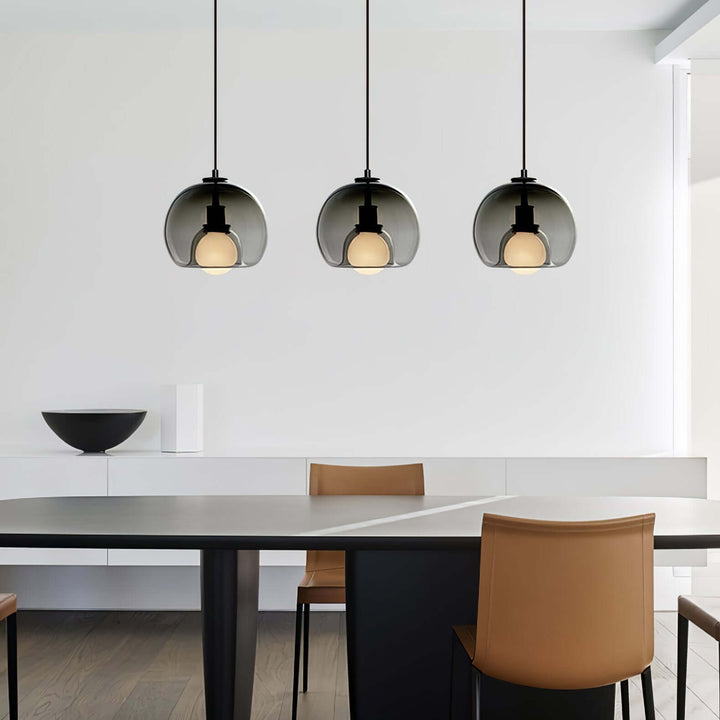 Moderne Pendelleuchte - Metall & Glas