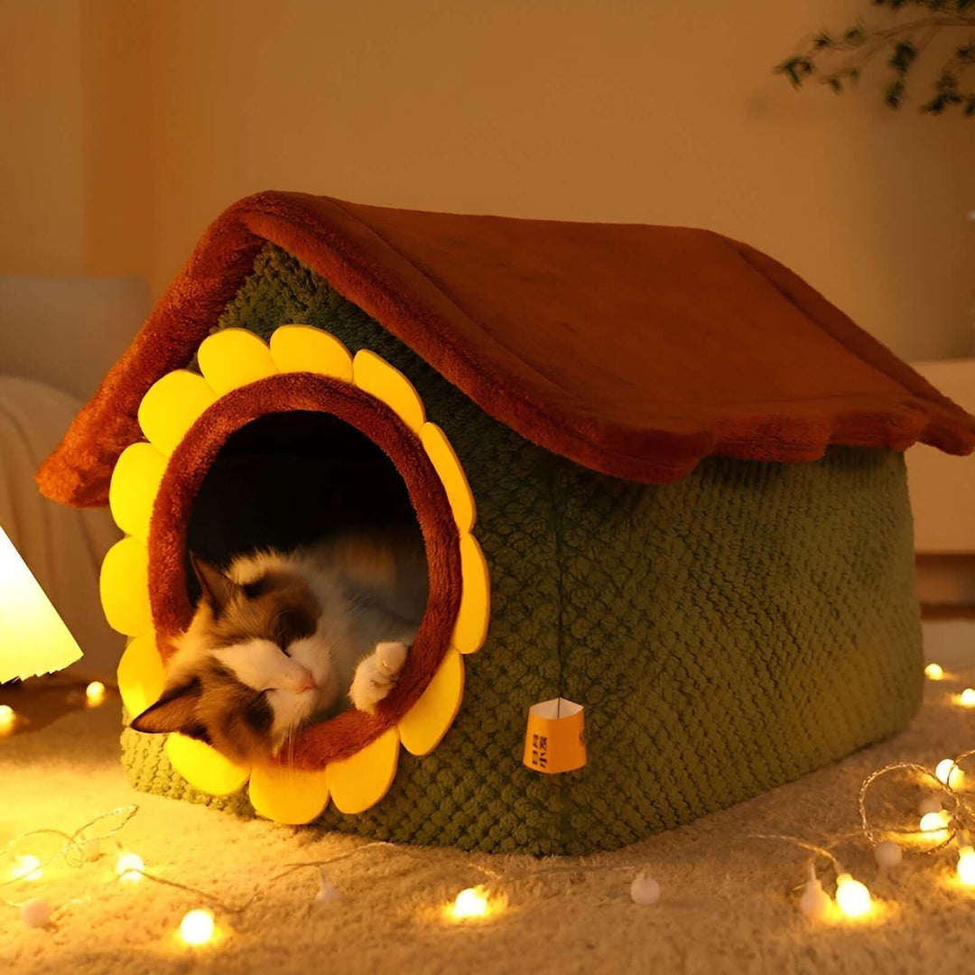 Tente confortable pour chat - grotte de couchage intérieure