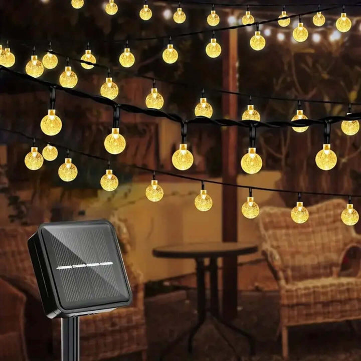 Solar LED-Lichterkette 6/12m - Außen Garten Deko