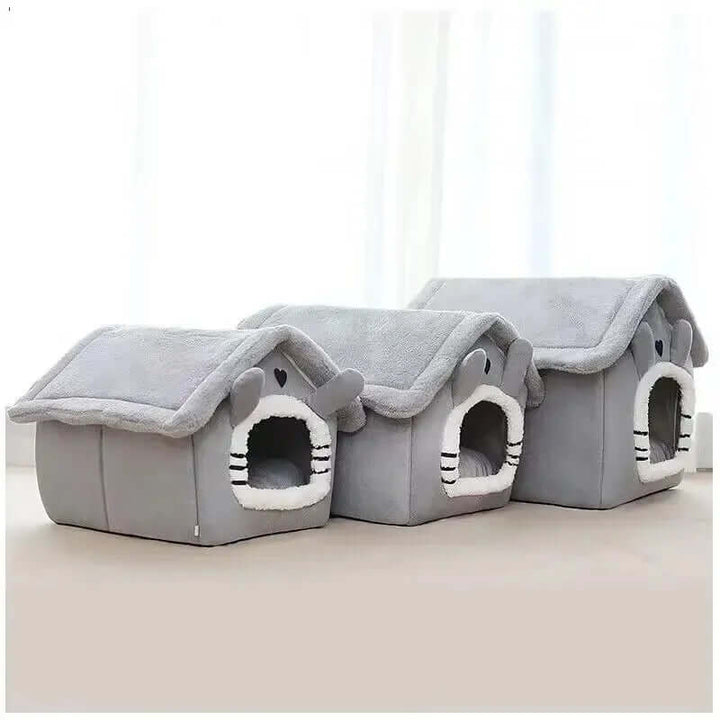 Grotte douillette pour animaux de compagnie - grotte intérieure pour câlins
