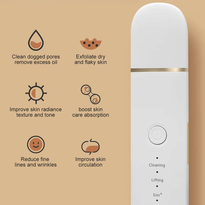 Nettoyeur de peau à ultrasons, nettoyeur de pores, éliminateur de points noirs