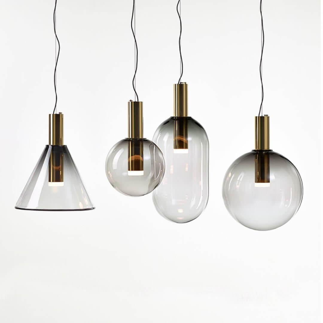 Elegante Pendelleuchte Glas & Metall