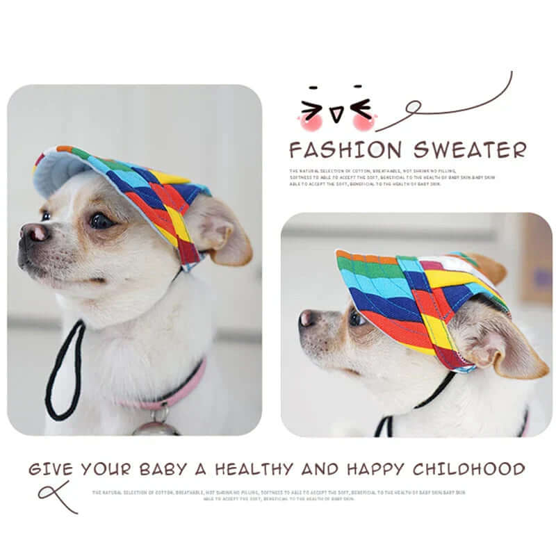 Casquette pour chien avec trous pour les oreilles et mentonnière