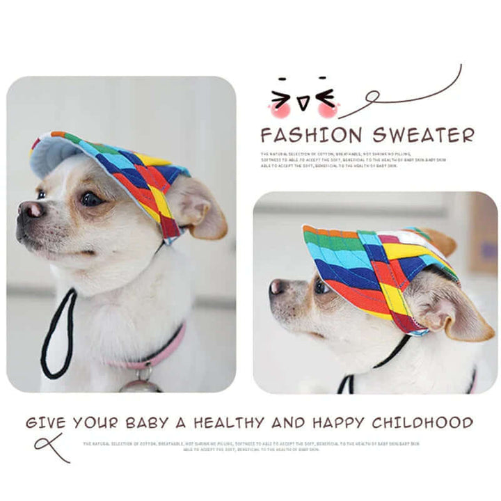 Casquette pour chien avec trous pour les oreilles et mentonnière