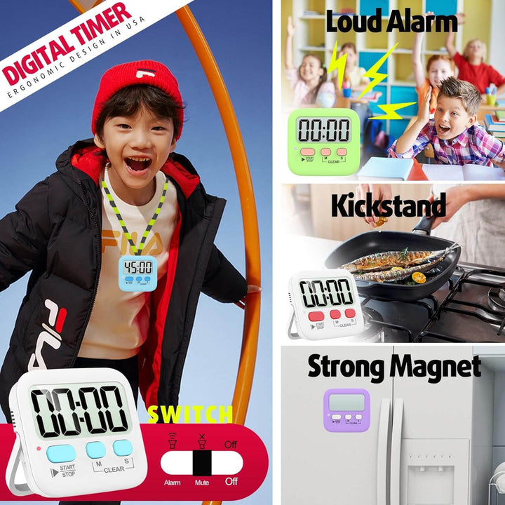 2er-Pack Digitale Küchen-Timer mit Magnet