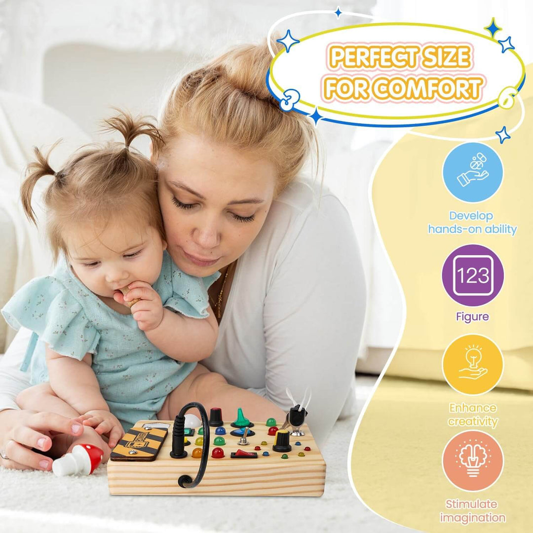 Montessori Lern-Pinnwand mit LED-Lichtern für Kleinkinder