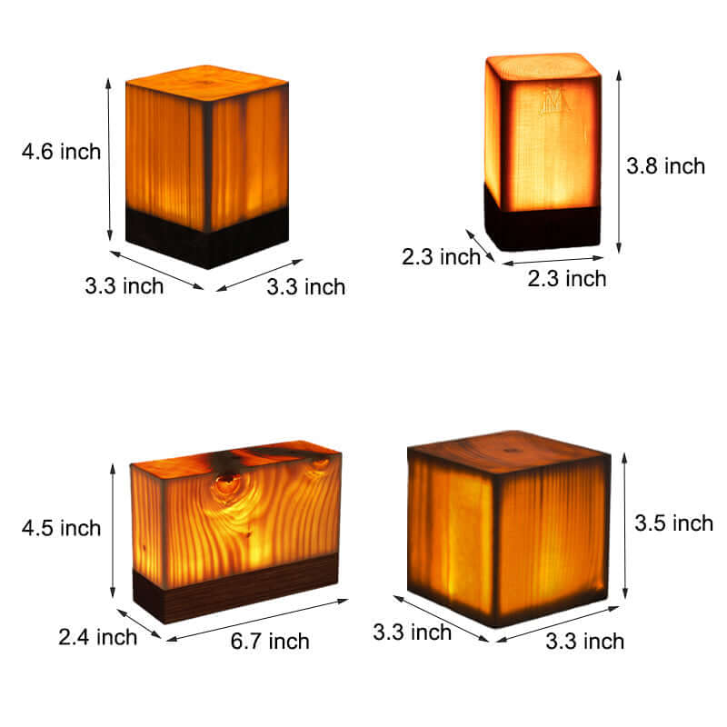 LED Tischlampe Holzoptik Akku & Touch