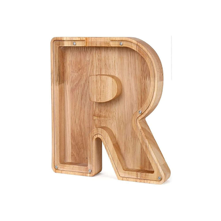 Holz Alphabet Sparschwein Buchstaben Spardose