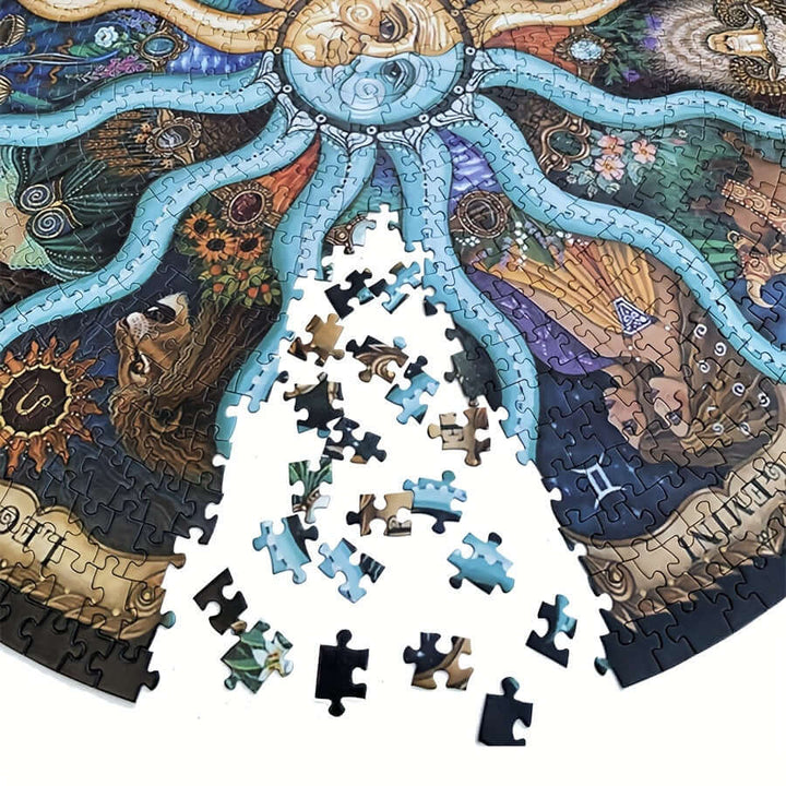 1000-teiliges Rundpuzzle - Sternzeichen-Motiv