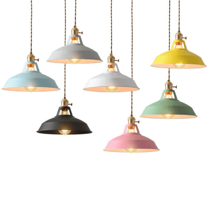 Lampe suspendue LED colorée au design moderne en métal