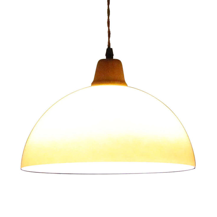 Retro Bernstein Glas Pendelleuchte 30cm