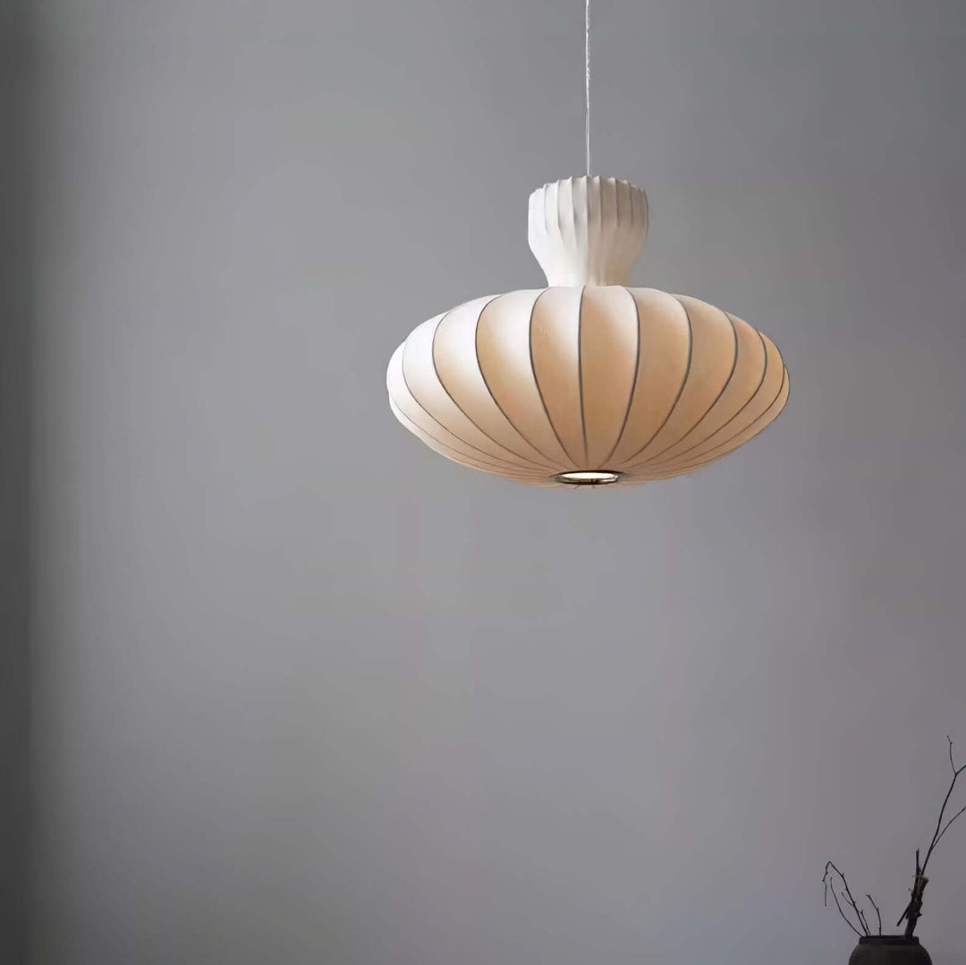 Seiden Pendelleuchte, Vintage Design, 3 Größen