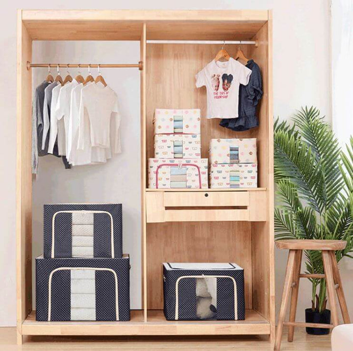 Grande boîte de rangement pour vêtements en tissu Oxford
