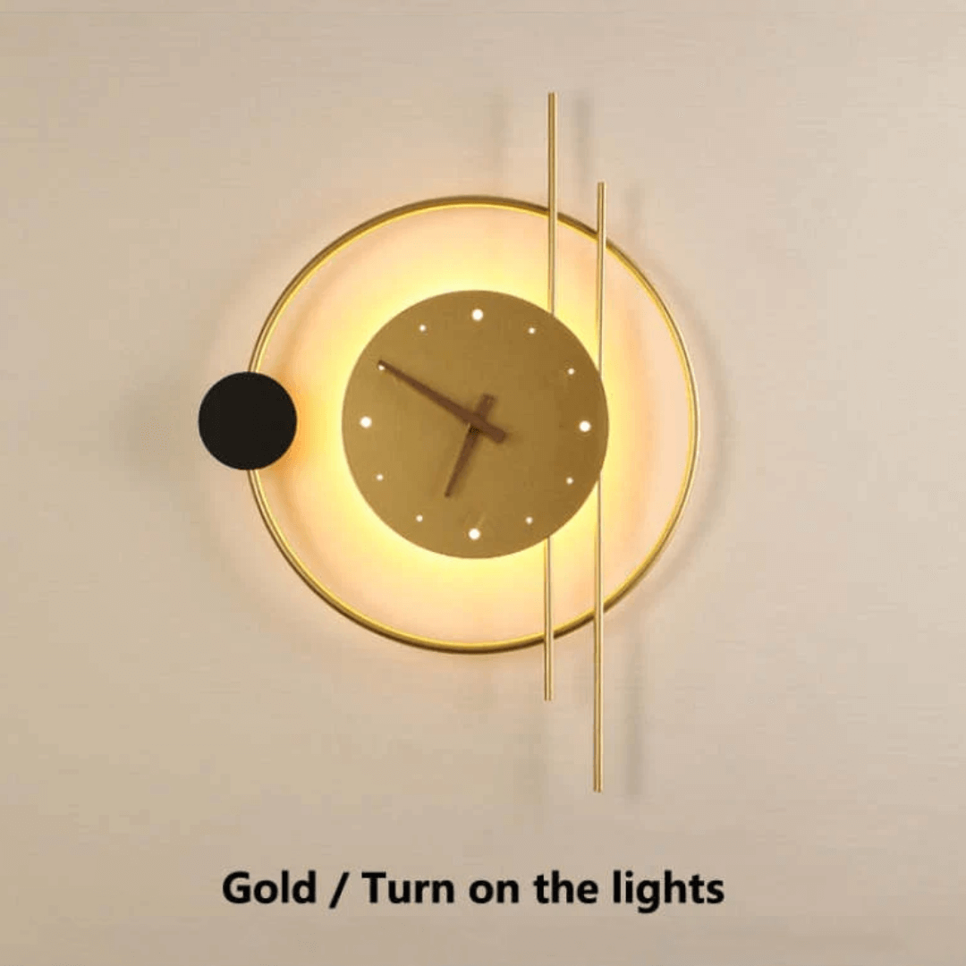 Horloge murale LED avec éclairage, design moderne