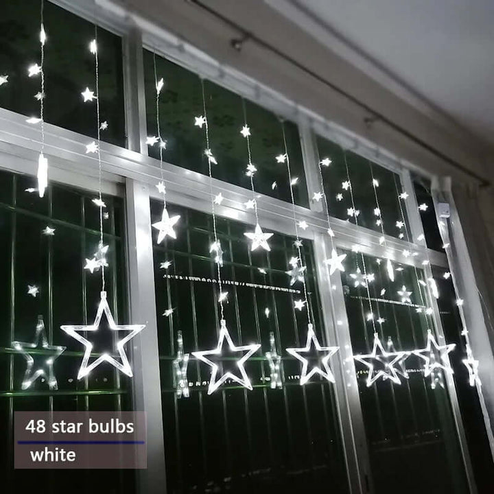LED Sternenvorhang Lichterkette 3x3m Warmweiß