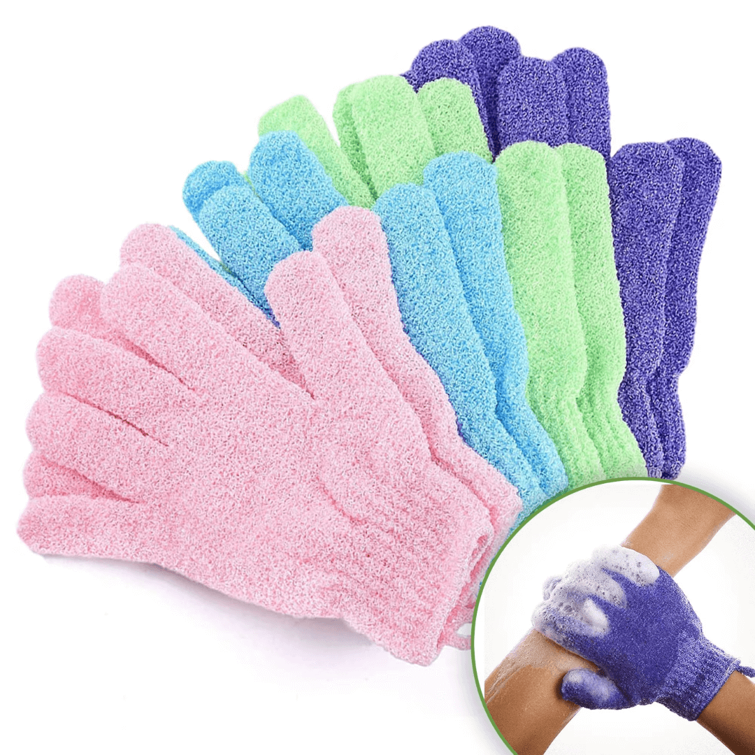 Exfoliierende Badehandschuhe für Dusche & Peeling