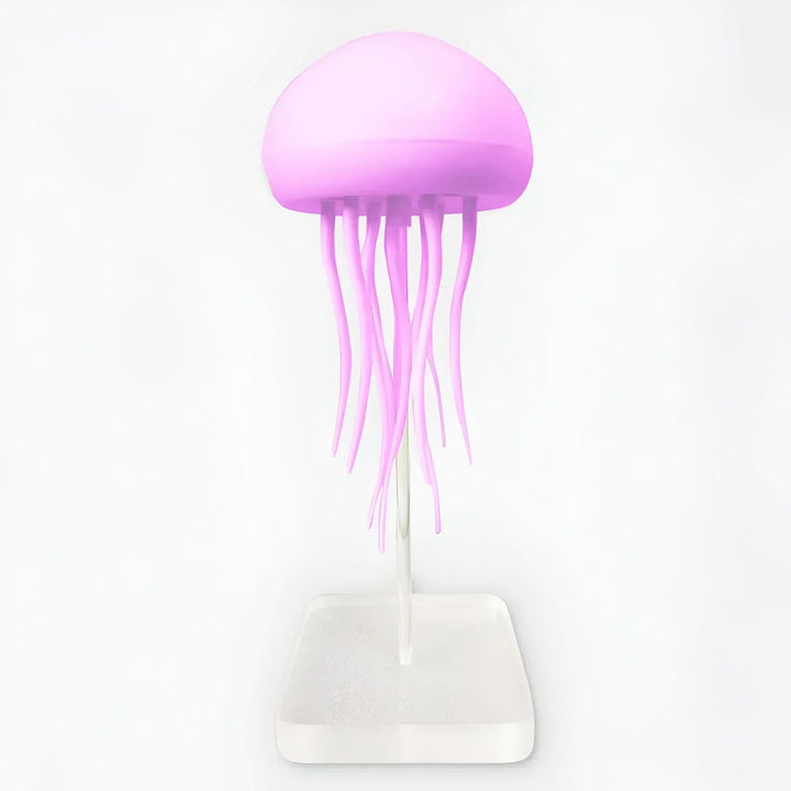"Bunte LED Quallenlampe mit lebensechten Bewegungen, vielseitigen Farben, ideal zur Deko und Stressabbau im Wohnzimmer."