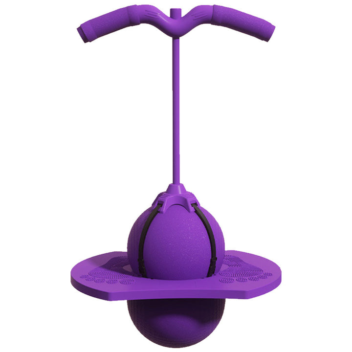 "Bunter Hüpfstock für Kinder, der Balance und Koordination fördert. Erhältlich in Blau, Lila, Rosa und Rot."