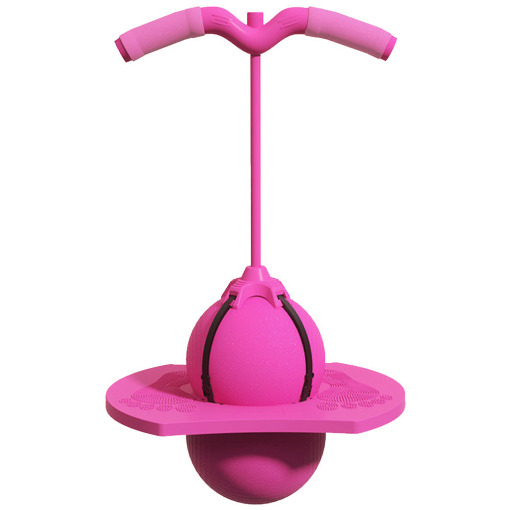 "Bunter Hüpfstock für Kinder, der Balance und Koordination fördert. Erhältlich in Blau, Lila, Rosa und Rot."