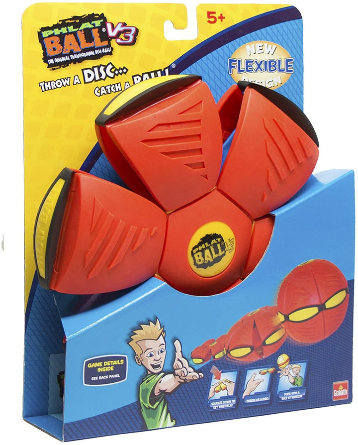 "Bunter Verwandlungsball für Kinder, der sich von einer flachen Scheibe in einen Ball verwandelt, ideal für Outdoorspaß."