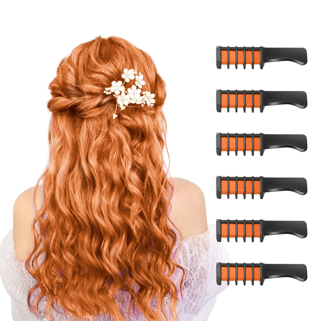 "Bunter waschbarer Haarkreide-Kamm für kreative Haar-Highlights und einfaches Styling, ideal für temporäre Farbveränderungen.