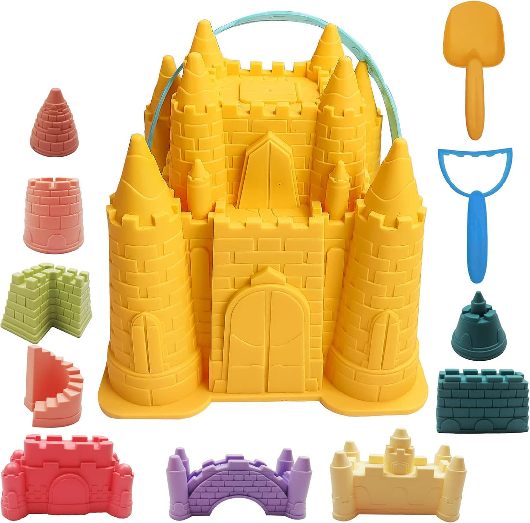 "Buntes Sandkastenspielset für Kinder mit Förmchen, Schaufeln und Gießkanne aus robustem Kunststoff, ideal für kreatives Spie