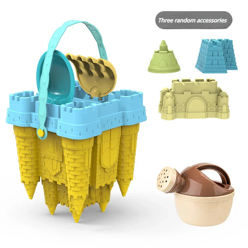"Buntes Sandkastenspielset für Kinder mit Förmchen, Schaufeln und Gießkanne aus robustem Kunststoff, ideal für kreatives Spie