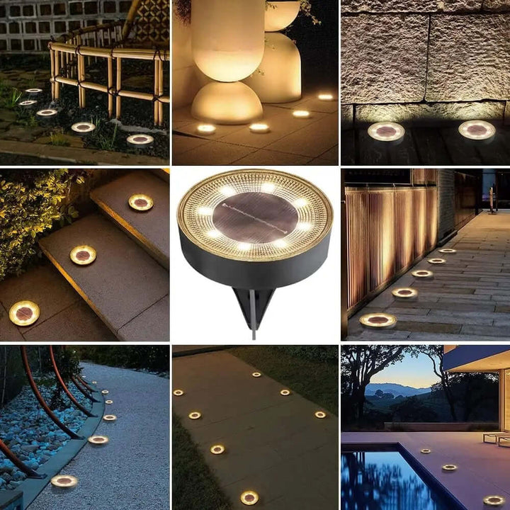 Solar Bodenleuchten Garten, 4er Set, Wasserdicht