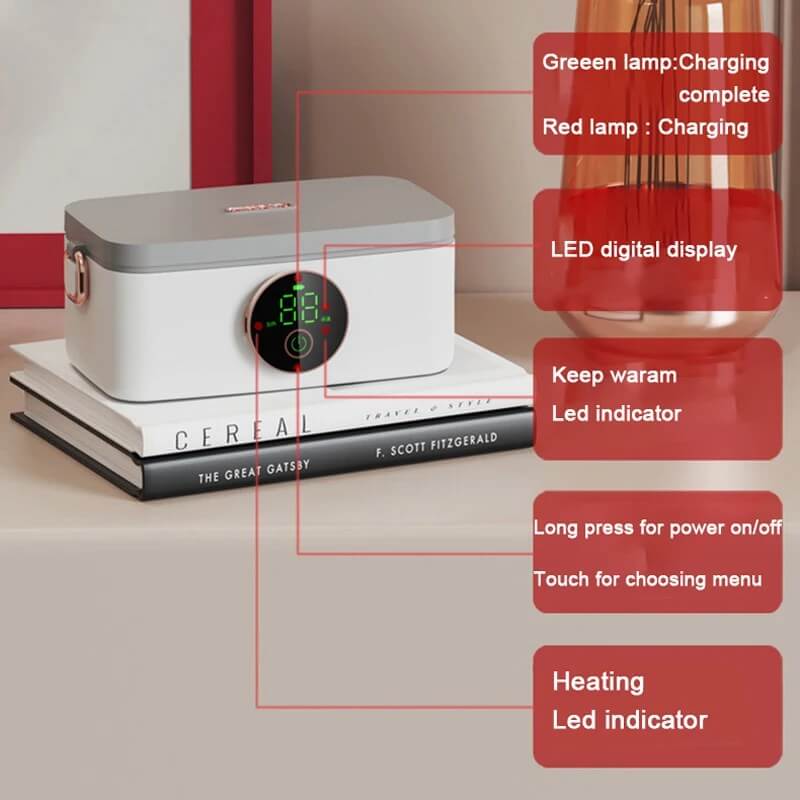 Elektrische Lunchbox 1000ml - Warmhaltebox mit Akku