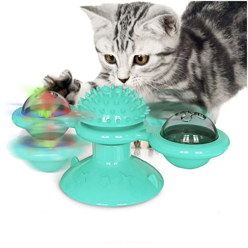 Moulin à vent interactif avec balles pour chat