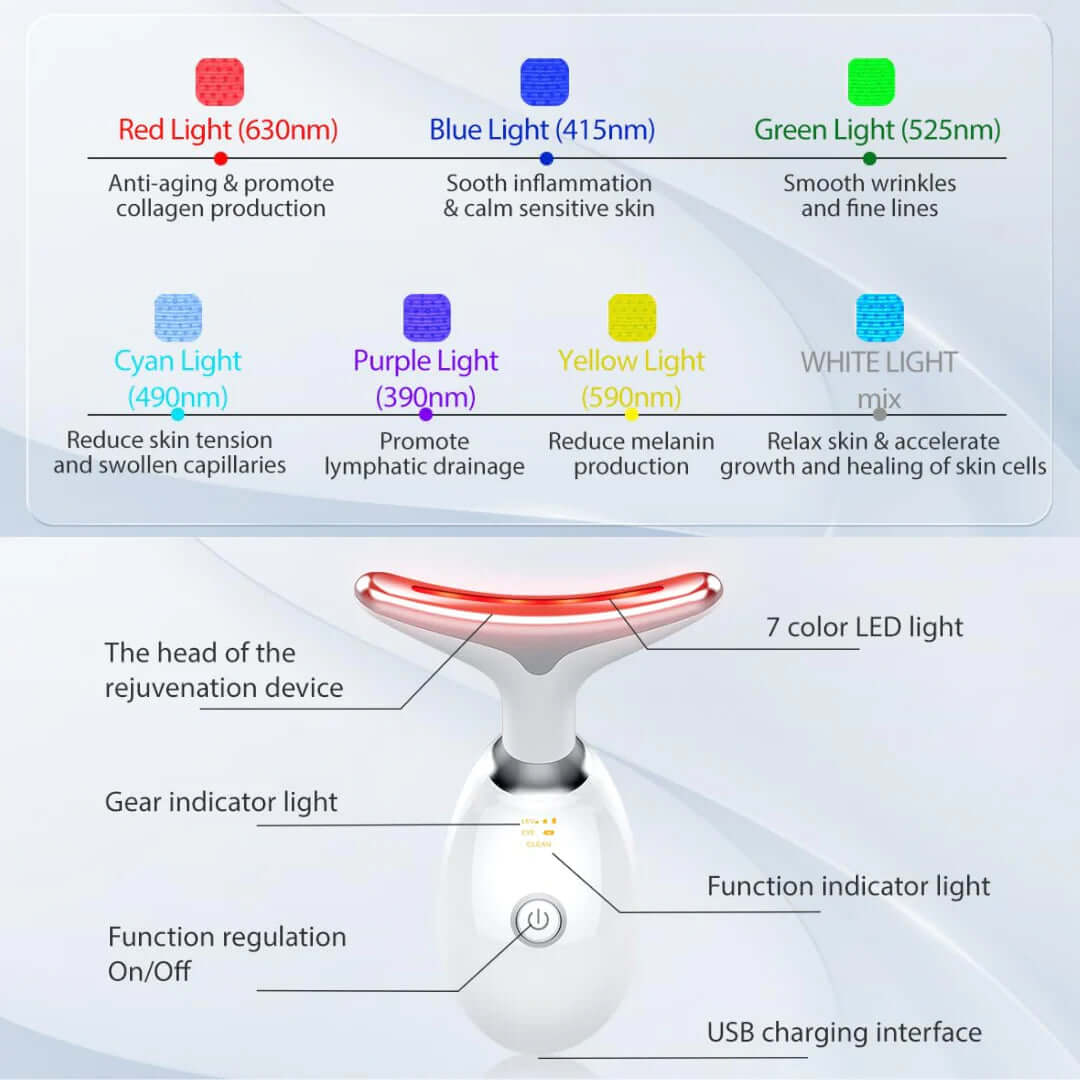 Masque LED 7 couleurs - anti-âge et soin de la peau