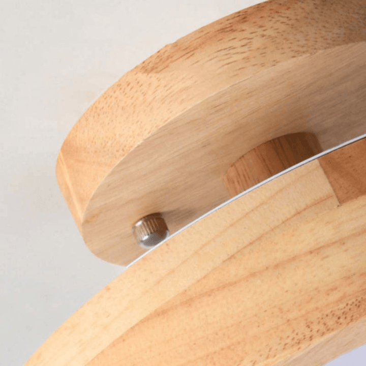 Moderne Runde LED Deckenleuchte Holz Acryl