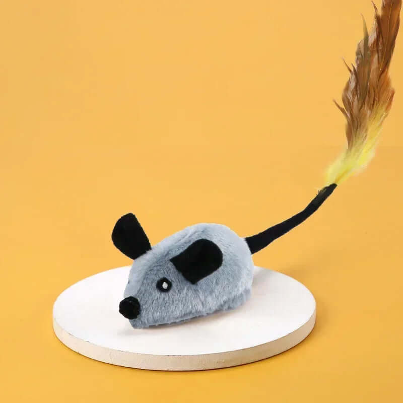 Jouet interactif pour chat souris avec plume